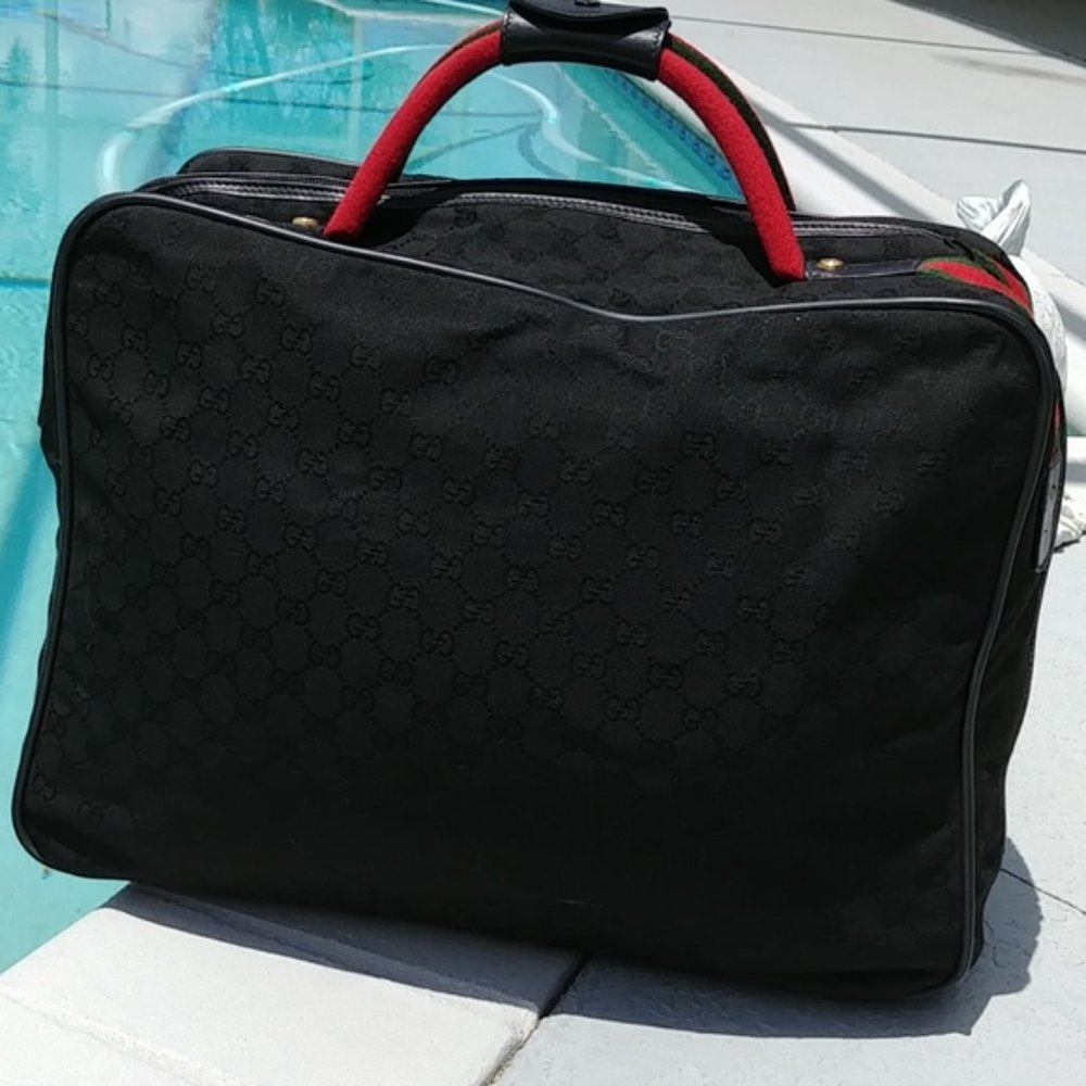 Gucci monogram Black Web Carry On duffle bag - Picture 6 of 15